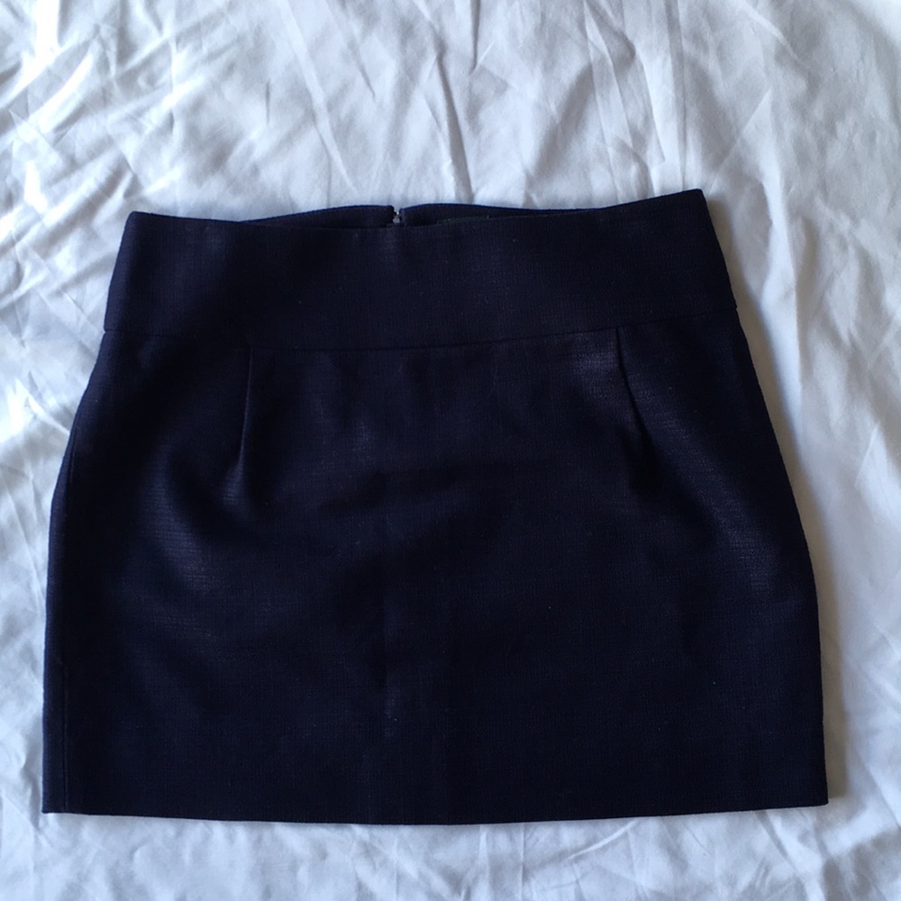 J crew cotton navy blue textured mini skirt Sz 6